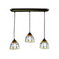 Beige 3 Heads Cluster Pendant Tiffany Hand Cut Glass Bowl Suspension Light for Living Room Clearhalo 'Ceiling Lights' 'Industrial' 'Middle Century Pendants' 'Pendant Lights' 'Pendants' 'Tiffany close to ceiling' 'Tiffany Pendants' 'Tiffany' Lighting' 182813