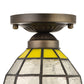 Domed Flush Light Fixture Vintage Stained Glass 1 Light Flush Mount Light Fixture for Bedroom Clearhalo 'Ceiling Lights' 'Chandeliers' 'Close To Ceiling Lights' 'Close to ceiling' 'Semi-flushmount' 'Tiffany close to ceiling' 'Tiffany' Lighting' 182857