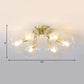 Clear Glass Sphere Semi Flush Lighting Modern 6 Lights Led Semi Flush Mount Lamp Fixture in Gold Clearhalo 'Ceiling Lights' 'Close To Ceiling Lights' 'Close to ceiling' 'Glass shade' 'Glass' 'Semi-flushmount' Lighting' 182870