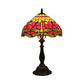 Dragonfly Table Lamp Retro Stained Glass 1-Light Accent Lamp in Antique Bronze Finish for Study Clearhalo 'Lamps' 'Table Lamps' Lighting' 183099