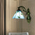 Retro Style Cone-Shaped Wall Sconce Stained Glass 1 Light Wall Fixture Light for Stairway Blue Clearhalo 'Industrial' 'Middle century wall lights' 'Tiffany wall lights' 'Tiffany' 'Wall Lamps & Sconces' 'Wall Lights' Lighting' 183172