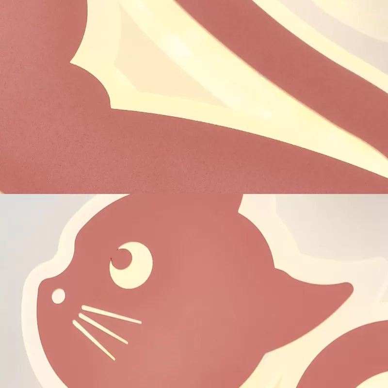 Metal Slim Kitten Wall Light Animal Macaron Colored Wall Sconce for Bedroom Kindergarten Clearhalo 'Wall Lamps & Sconces' 'Wall Lights' Lighting' 183227