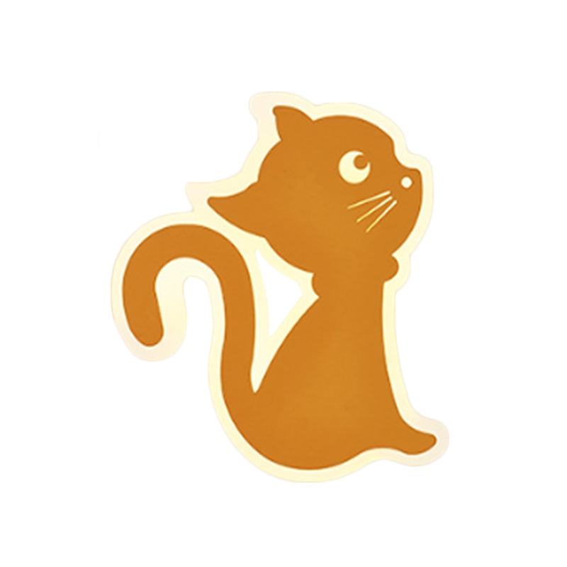 Metal Slim Kitten Wall Light Animal Macaron Colored Wall Sconce for Bedroom Kindergarten Clearhalo 'Wall Lamps & Sconces' 'Wall Lights' Lighting' 183229