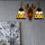 Cone Beige Glass Wall Light Fixture Tiffany 2 Heads Antique Brass Sconce Lighting Beige Clearhalo 'Industrial' 'Middle century wall lights' 'Tiffany wall lights' 'Tiffany' 'Wall Lamps & Sconces' 'Wall Lights' Lighting' 183249