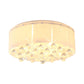 Drum Crystal Flush Mount Lighting Modernist Multi Lights 18"/19.5" Wide White Led Flush Mount Lamp Fixture Clearhalo 'Ceiling Lights' 'Close To Ceiling Lights' 'Close to ceiling' 'Flush mount' Lighting' 183276