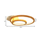 18.5"/23" Wide 2-Tier Ring Wood Semi Flush Mount Modernist Led Brown Semi Flush Mount Light for Bedroom in Warm Light Clearhalo 'Ceiling Lights' 'Close To Ceiling Lights' 'Close to ceiling' 'Semi-flushmount' Lighting' 183289