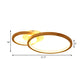 2-Tier Ring Wood Semi Flush Lamp Modern Led Brown Flush Semi Ceiling Light for Bedroom in Warm Light, 21.5"/28" Wide Clearhalo 'Ceiling Lights' 'Close To Ceiling Lights' 'Close to ceiling' 'Semi-flushmount' Lighting' 183316