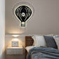 Metal Cartoon Shape Wall Light One Light Modern Style Wall Sconce for Study Room Black Hot Air Balloon Clearhalo 'Wall Lamps & Sconces' 'Wall Lights' Lighting' 183339