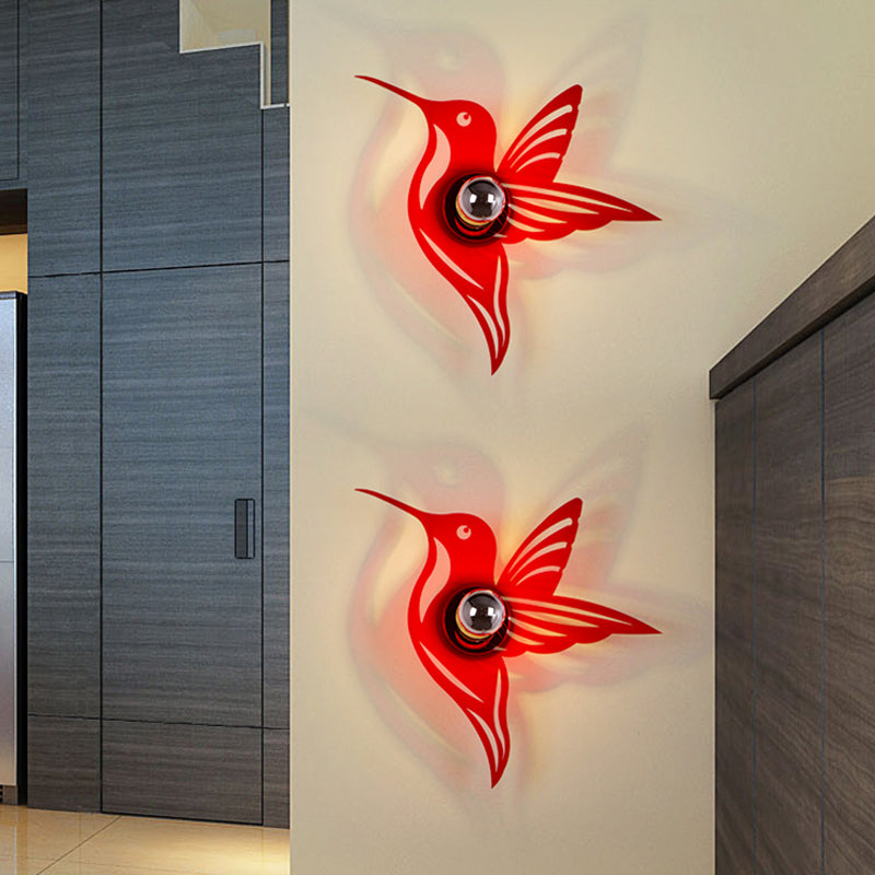Metal Cartoon Shape Wall Light One Light Modern Style Wall Sconce for Study Room Red Bird Clearhalo 'Wall Lamps & Sconces' 'Wall Lights' Lighting' 183356