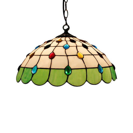 Single Head Dome Hanging Pendant Tiffany Pink/Light Blue/Green Hand Rolled Art Glass Ceiling Light for Bedroom Clearhalo 'Ceiling Lights' 'Industrial' 'Middle Century Pendants' 'Pendant Lights' 'Pendants' 'Tiffany close to ceiling' 'Tiffany Pendants' 'Tiffany' Lighting' 183566