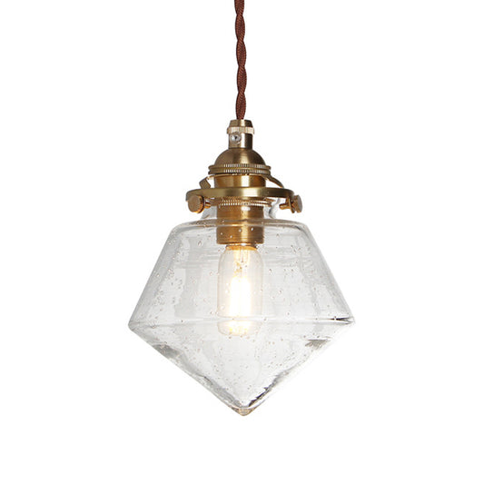 Clear Glass Schoolhouse Pendant Lamp Kitchen Island One Light Contemporary Hanging Light Clearhalo 'Ceiling Lights' 'Glass shade' 'Glass' 'Modern Pendants' 'Modern' 'Pendant Lights' 'Pendants' Lighting' 183599
