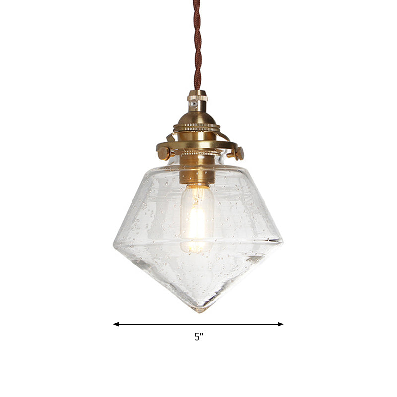 Clear Glass Schoolhouse Pendant Lamp Kitchen Island One Light Contemporary Hanging Light Clearhalo 'Ceiling Lights' 'Glass shade' 'Glass' 'Modern Pendants' 'Modern' 'Pendant Lights' 'Pendants' Lighting' 183600