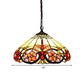 1 Bulb Bedroom Pendant Lighting Baroque Beige Hanging Ceiling Light with Cone Stained Glass Shade Clearhalo 'Ceiling Lights' 'Industrial' 'Middle Century Pendants' 'Pendant Lights' 'Pendants' 'Tiffany close to ceiling' 'Tiffany Pendants' 'Tiffany' Lighting' 183680