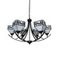 Forest Deer Living Room Chandelier Glass American Style Hanging Light in Black Clearhalo 'Ceiling Lights' 'Chandeliers' 'Industrial' 'Middle Century Chandeliers' 'Pendant Lights' 'Tiffany Chandeliers' 'Tiffany close to ceiling' 'Tiffany' Lighting' 183863