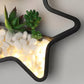 Fake Succulent Plant Wall Light Metal Stone Modern Creative Sconce Light in Black for Bedroom Clearhalo 'Wall Lamps & Sconces' 'Wall Lights' Lighting' 183870