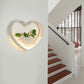 Child Bedroom Fake Succulent Wall Light Metal Stone Contemporary White Sconce Lamp White Loving Heart Clearhalo 'Wall Lamps & Sconces' 'Wall Lights' Lighting' 183936