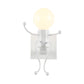 Kids White Wall Light Robot Shape One Light Metal Sconce Light for Stair Foyer Clearhalo 'Wall Lamps & Sconces' 'Wall Lights' Lighting' 183978