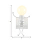 Kids White Wall Light Robot Shape One Light Metal Sconce Light for Stair Foyer Clearhalo 'Wall Lamps & Sconces' 'Wall Lights' Lighting' 183979