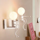 Kids White Wall Light Robot Shape One Light Metal Sconce Light for Stair Foyer 2.0 White Clearhalo 'Wall Lamps & Sconces' 'Wall Lights' Lighting' 183981