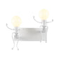 Kids White Wall Light Robot Shape One Light Metal Sconce Light for Stair Foyer Clearhalo 'Wall Lamps & Sconces' 'Wall Lights' Lighting' 183983