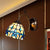 Shell Blossom Wall Light with Leaf Single Bulb Tiffany Wall Sconce for Study Room Blue Clearhalo 'Art deco wall lights' 'Cast Iron' 'Glass' 'Industrial' 'Middle century wall lights' 'Modern' 'Tiffany wall lights' 'Tiffany' 'Traditional wall lights' 'Wall Lamps & Sconces' 'Wall Lights' Lighting' 184034