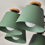 6 Heads Bucket Ceiling Light Macaron Loft Metal Semi Flushmount Light for Kindergarten Clearhalo 'Ceiling Lights' 'Chandeliers' Lighting' options 184080