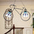 Metallic Bike Ceiling Pendant with Grid Dome Shade 2 Heads Tiffany Creative Hanging Light for Game Room Light Blue Clearhalo 'Ceiling Lights' 'Industrial' 'Middle Century Pendants' 'Pendant Lights' 'Pendants' 'Tiffany close to ceiling' 'Tiffany Pendants' 'Tiffany' Lighting' 184101