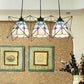 Kitchen Grid Bowl Pendant Light with Wire Frame Glass 3 Heads Tiffany Hanging Light Clearhalo 'Ceiling Lights' 'Industrial' 'Middle Century Pendants' 'Pendant Lights' 'Pendants' 'Tiffany close to ceiling' 'Tiffany Pendants' 'Tiffany' Lighting' 184133
