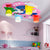 Smiling Whale Ceiling Mount Light 4 Heads Cartoon Wood Ceiling Lamp for Baby Bedroom Pink Clearhalo 'Ceiling Lights' 'Close To Ceiling Lights' 'Close to ceiling' 'Flush mount' Lighting' 184288