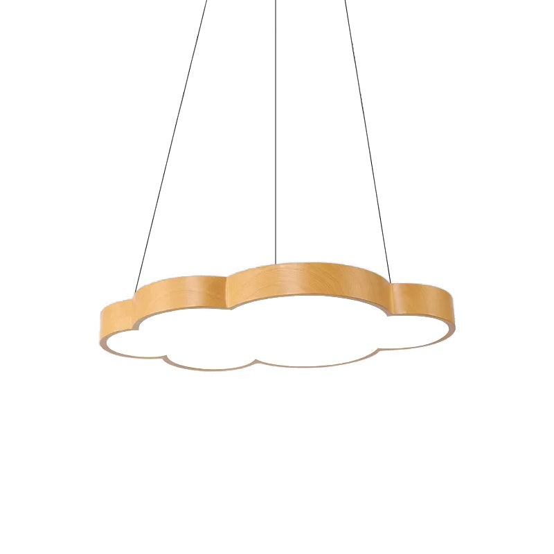 Kids Slim Cloud Pendant Light Acrylic Hanging Light in Beige for Game Room Clearhalo 'Ceiling Lights' 'Pendant Lights' 'Pendants' Lighting' 184318