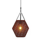 Brown Hollow Hexagon Shape Hanging Lamp 1 Head Industrial Metallic Pendant Light for Restaurant Clearhalo 'Ceiling Lights' 'Modern Pendants' 'Modern' 'Pendant Lights' 'Pendants' Lighting' 184322
