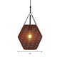 Brown Hollow Hexagon Shape Hanging Lamp 1 Head Industrial Metallic Pendant Light for Restaurant Clearhalo 'Ceiling Lights' 'Modern Pendants' 'Modern' 'Pendant Lights' 'Pendants' Lighting' 184323