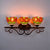 3 Heads Bowl Wall Light Fixture Baroque Orange Stained Glass Sconce Light with Sunflower Pattern Orange Clearhalo 'Industrial' 'Middle century wall lights' 'Tiffany wall lights' 'Tiffany' 'Wall Lamps & Sconces' 'Wall Lights' Lighting' 184358