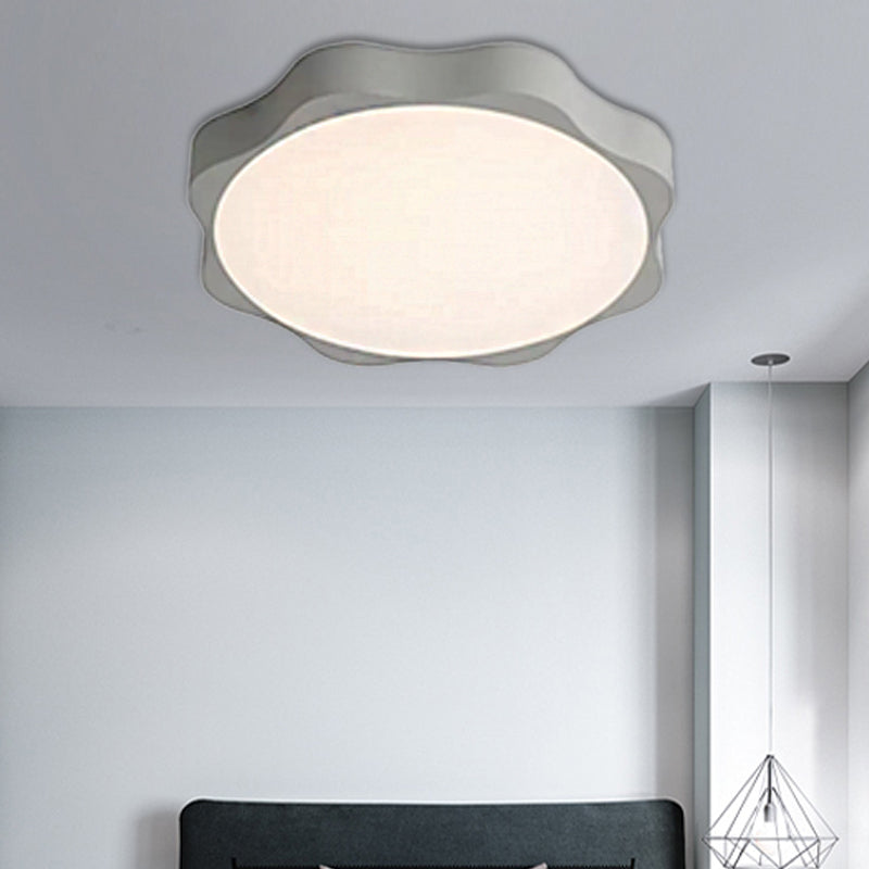 Nordic Style Blossom Ceiling Fixture Acrylic Ceiling Mount Light in Gray for Child Bedroom Clearhalo 'Ceiling Lights' 'Close To Ceiling Lights' 'Close to ceiling' 'Flush mount' Lighting' 184385