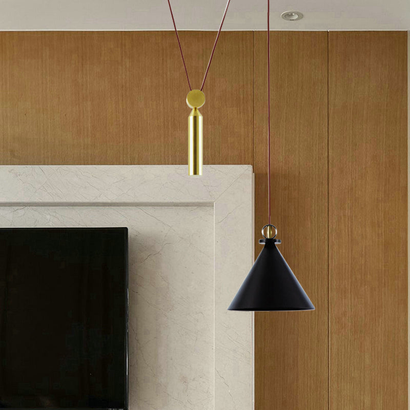 Height Adjustable Pendant Lamp with Pulley One Light Modern Hanging Light for Kitchen Hallway Clearhalo 'Ceiling Lights' 'Modern Pendants' 'Modern' 'Pendant Lights' 'Pendants' Lighting' 184517