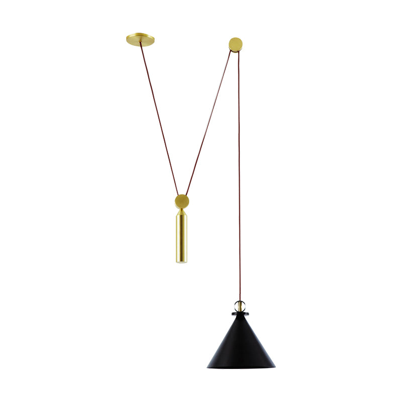 Height Adjustable Pendant Lamp with Pulley One Light Modern Hanging Light for Kitchen Hallway Clearhalo 'Ceiling Lights' 'Modern Pendants' 'Modern' 'Pendant Lights' 'Pendants' Lighting' 184518