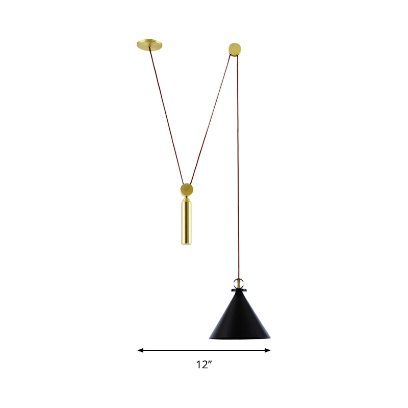 Height Adjustable Pendant Lamp with Pulley One Light Modern Hanging Light for Kitchen Hallway Clearhalo 'Ceiling Lights' 'Modern Pendants' 'Modern' 'Pendant Lights' 'Pendants' Lighting' 184519