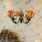 2 Lights Sunflower Wall Lighting Lodge Wall Sconce with Bowl Glass Shade in Orange/Yellow Orange Up Clearhalo 'Wall Lamps & Sconces' 'Wall Lights' Lighting' 184548
