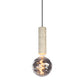 Simple Style Orb Pendant Light Dimple Glass 5" W 1 Light Hanging Lamp with Grey/White Tube Deco for Cloth Shop Clearhalo 'Ceiling Lights' 'Modern Pendants' 'Modern' 'Pendant Lights' 'Pendants' Lighting' 184585