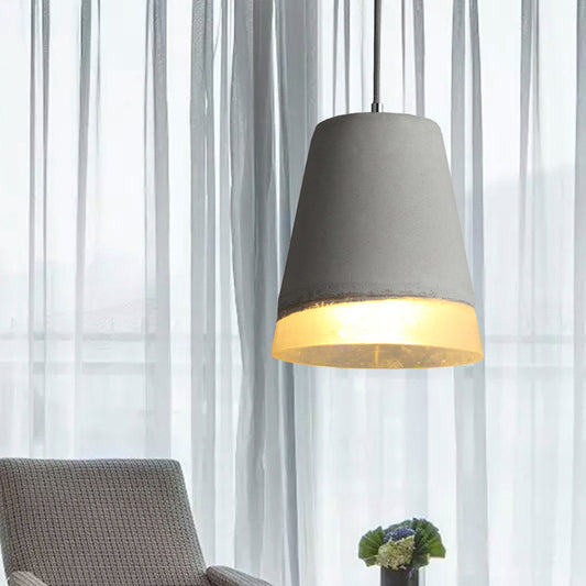 Cement Empire Shade Pendant Lighting Dining Room 1 Light Modern Simple Hanging Lamp in Gray Grey Clearhalo 'Ceiling Lights' 'Modern Pendants' 'Modern' 'Pendant Lights' 'Pendants' Lighting' 184606