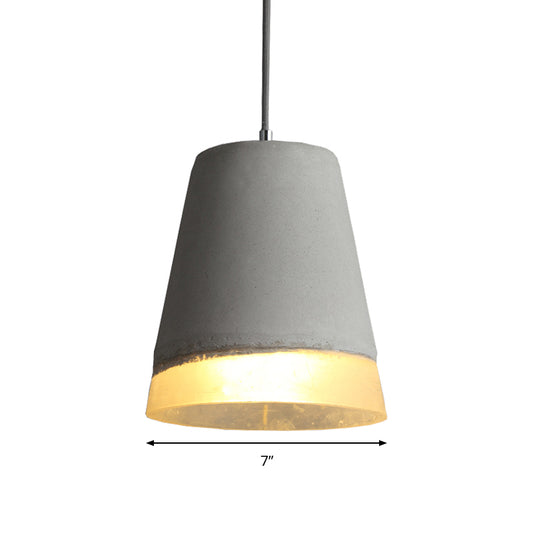 Cement Empire Shade Pendant Lighting Dining Room 1 Light Modern Simple Hanging Lamp in Gray Clearhalo 'Ceiling Lights' 'Modern Pendants' 'Modern' 'Pendant Lights' 'Pendants' Lighting' 184609