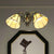 Scalloped Shade Wall Sconce Industrial Vintage Stained Glass 2 Heads Wall Lamp Fixture with Leaf Pattern Beige Clearhalo 'Industrial' 'Middle century wall lights' 'Tiffany wall lights' 'Tiffany' 'Wall Lamps & Sconces' 'Wall Lights' Lighting' 184656