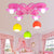 Lovely Pink Semi Flush Mount Light Butterfly 7 Lights Wood Ceiling Lamp for Girls Bedroom Pink Clearhalo 'Ceiling Lights' 'Close To Ceiling Lights' 'Close to ceiling' 'Glass shade' 'Glass' 'Pendant Lights' 'Semi-flushmount' Lighting' 184660