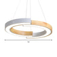 15"/19" Wide Black/White Ring Suspension Light Nordic Style Wood Hanging Lamp for Bedroom Restaurant Clearhalo 'Ceiling Lights' 'Modern Pendants' 'Modern' 'Pendant Lights' 'Pendants' Lighting' 184688