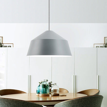 Undertint Barn Hanging Light with Adjustable Cord 1 Light Nordic Metallic Pendant Lamp for Hotel Grey Clearhalo 'Ceiling Lights' 'Modern Pendants' 'Modern' 'Pendant Lights' 'Pendants' Lighting' 185174