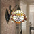 Victorian Dome Wall Light Fixture 1 Head Beige Glass Sconce Light with Flower Pattern Beige Clearhalo 'Industrial' 'Middle century wall lights' 'Tiffany wall lights' 'Tiffany' 'Wall Lamps & Sconces' 'Wall Lights' Lighting' 185226