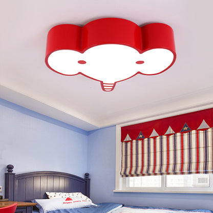 Metal Elephant Ceiling Mount Light Kindergarten Nursing Room Lovely Ceiling Lamp Red Clearhalo 'Ceiling Lights' 'Close To Ceiling Lights' 'Close to ceiling' 'Flush mount' Lighting' 185401