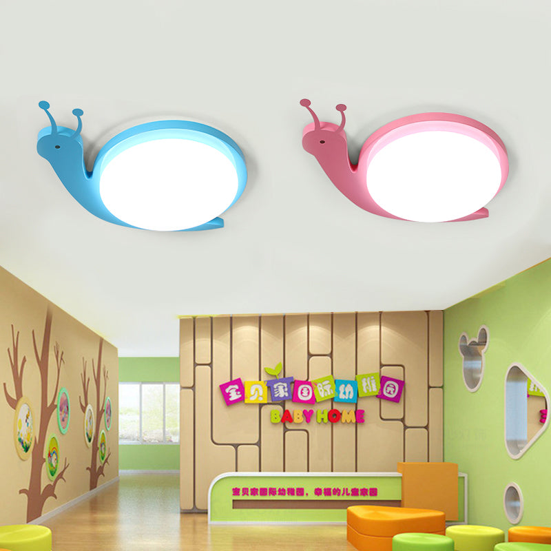 Baby Bedroom Snail Shape Flush Ceiling Light Metal & Acrylic Cartoon Ceiling Light - Clearhalo - 'Ceiling Lights' - 'Close To Ceiling Lights' - 'Close to ceiling' - 'Flush mount' - Lighting' - 185475