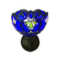 Baroque Bowl Sconce Light Fixture 1 Head Yellow/blue Glass Wall Mounted Light with Flower Pattern Clearhalo 'Industrial' 'Middle century wall lights' 'Tiffany wall lights' 'Tiffany' 'Wall Lamps & Sconces' 'Wall Lights' Lighting' 185536