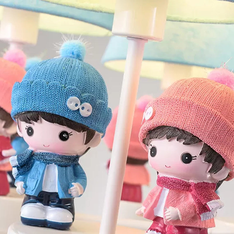 Tapered Shade Living Room Chandelier with Kids Deco Metal 3 Heads Contemporary Ceiling Pendant in Blue Clearhalo 'Ceiling Lights' 'Chandeliers' Lighting' options 185690